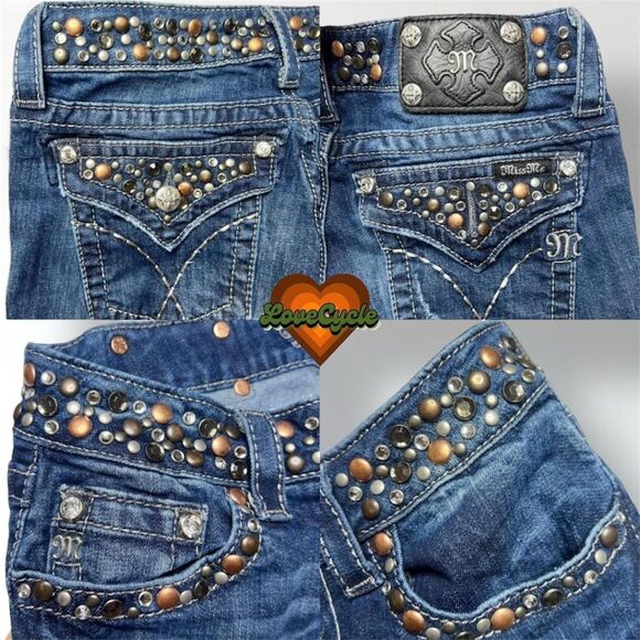 Women's Miss Me Y2K Embellished Bootcut Denim Jeans – Size 28 - Picture 4 of 5